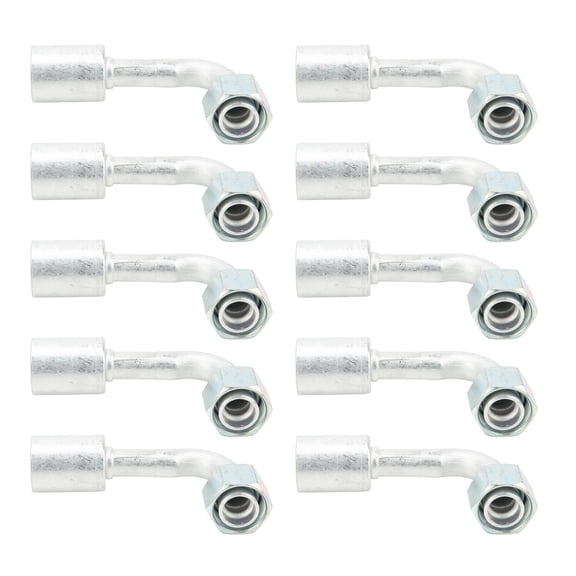 10 Pcs 5/8 inch / 1.59 cm Air Conditioning 90 Degree Beadlock AC Splicer Hose Fittings Adapter for Car Truck