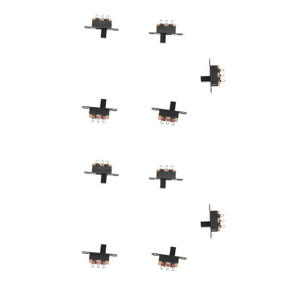 10 Pcs 50V 0.5A 3 Pin 2 Position On/OFF 1P2T SPDT Slide Switch 3 Pin,10 x Slide Switch,black