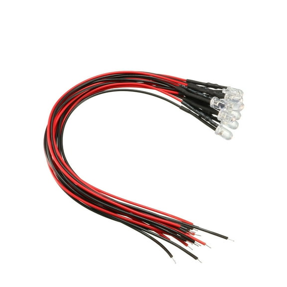 10 Pcs 5mm Pre-Wired Diffused LED Diodes Light 20mA DC 9-12V Green Light