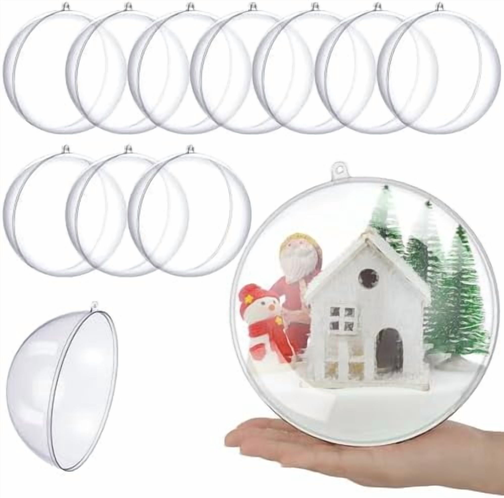 10 Pcs 6.3 Inch Large Clear Fillable Christmas Ornaments Balls ...