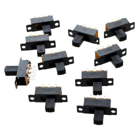 10 Pcs 6 Pins 2 Positions DPDT On/On Mini Slide Switch,As shown