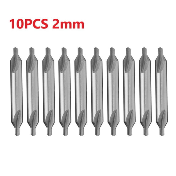 10 Pcs 60 Degree High Speed Steel Countersinks 2mm Center Combined Drill Bits