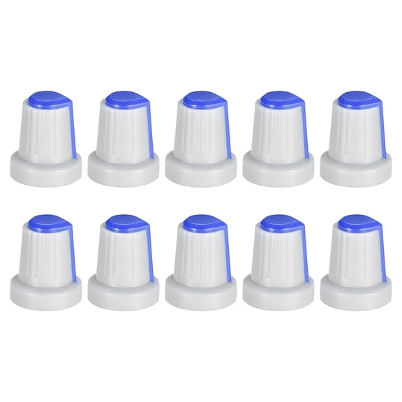 10 Pcs 6mm Shaft Hole Knob for Speaker Effect Pedal Amplifier Grey Potentiometer Knob Blue Mark