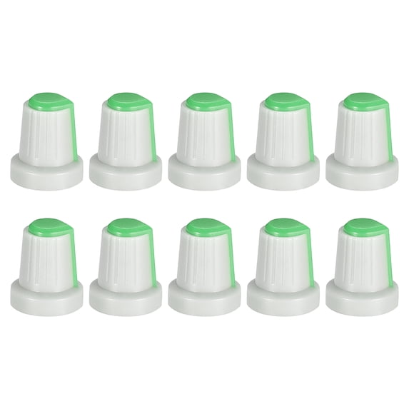 10 Pcs 6mm Shaft Hole Knob for Speaker Effect Pedal Amplifier Grey Potentiometer Knob Green Mark