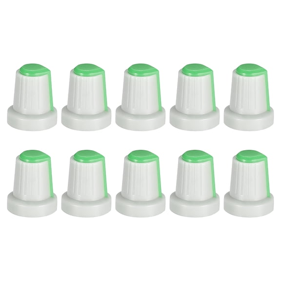 10 Pcs 6mm Shaft Hole Knob for Speaker Effect Pedal Amplifier Grey Potentiometer Knob Green Mark