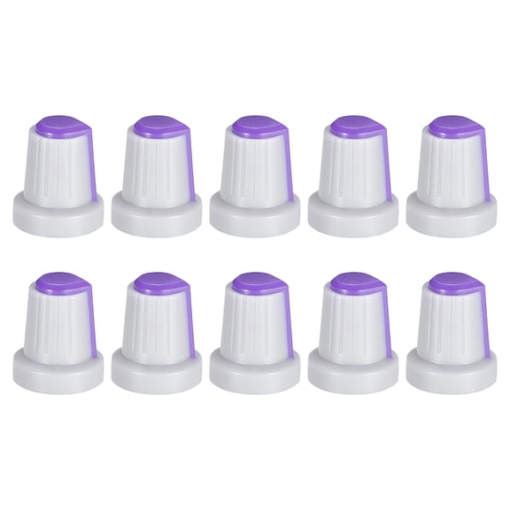 10 Pcs 6mm Shaft Hole Knob for Speaker Effect Pedal Amplifier Grey Potentiometer Knob Purple Mark