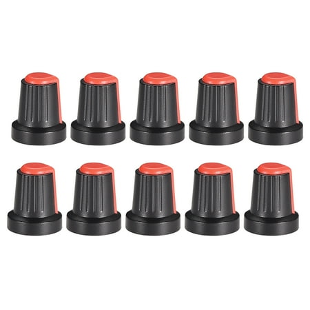 10 Pcs 6mm Shaft Hole Knob for Speaker Effect Pedal Amplifier Potentiometer Knob Red Mark