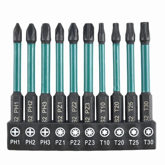10 Pcs 70mm Non-Slip Screwdriver Set PH PZ Trox for Electricians Circuit Breaker and Socket Switches,10 pcs * Screwdrivers,Blue & Black