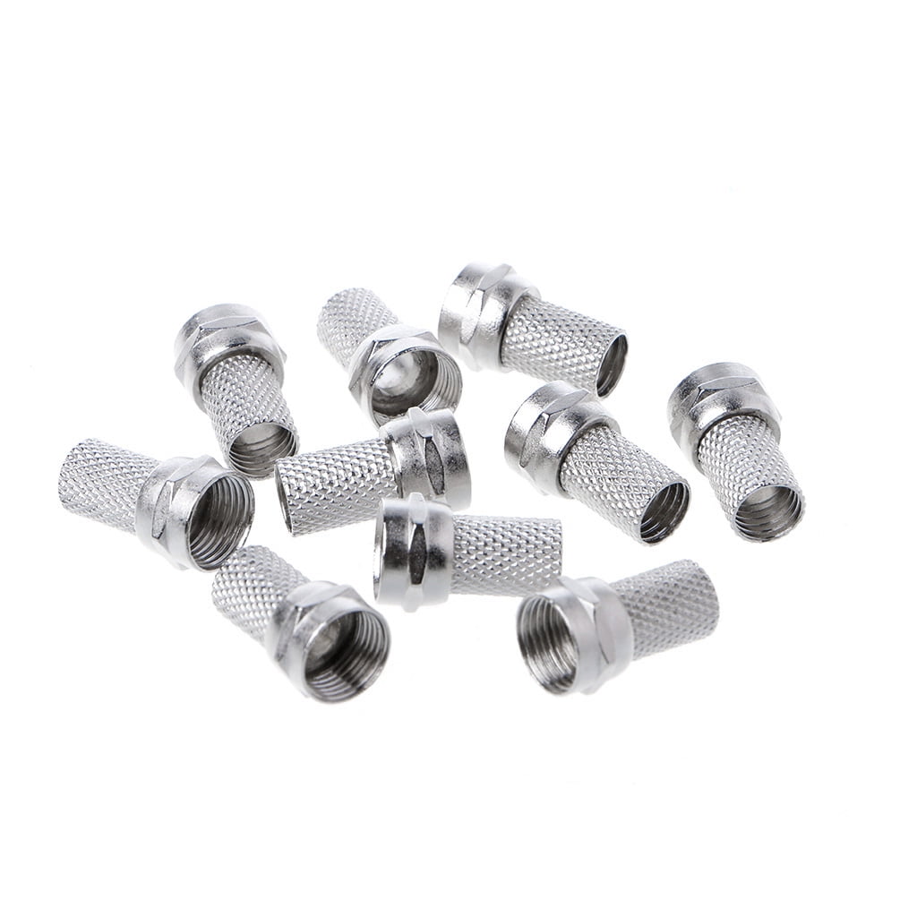 10 Pcs 755 F Connector Screw On Type For RG6 Satellite TV Antenna Coax