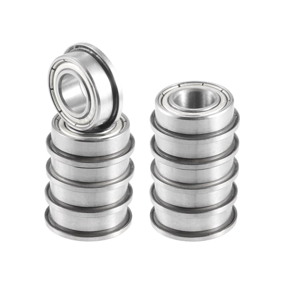 10 Pcs 7x14x5mm Double Metal Shield F687ZZ Single Row Flanged Bearings Deep Groove Ball Bearings