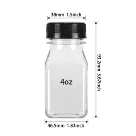 10 Pcs  8 oz Plastic Juice Bottle Reusable Transparent Bulk Beverage Containers with Black Lids for Juice, Drinking Milkshake Tea, Milk, Juicing Smoothie Water and Other Beverages, Fridge Storage