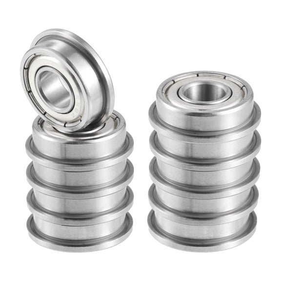 10 Pcs 8x19x6mm Double Metal Shield F698ZZ Single Row Flanged Bearings Deep Groove Ball Bearings