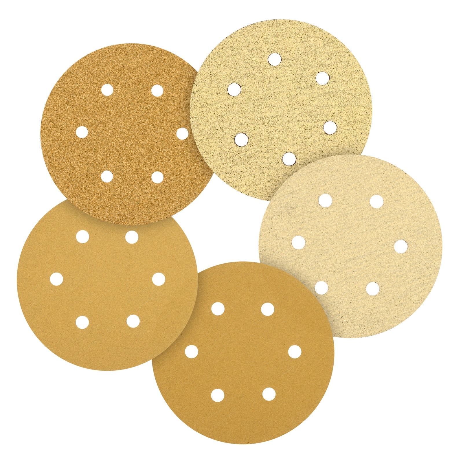 10 Pcs 9 Inch Sanding Disc 180 Grit Hook and Loop Sandpaper Random Orbital Sander Pads for Woodworking Automotive, Gold