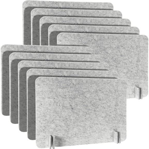 10 Pcs Acoustic Freestanding Desk Divider Desk Partition 16 x 24 Inch Table Freestanding Privacy Panel Visual Distraction and Noise Reducing for Office Classroom (Sliver Gray)