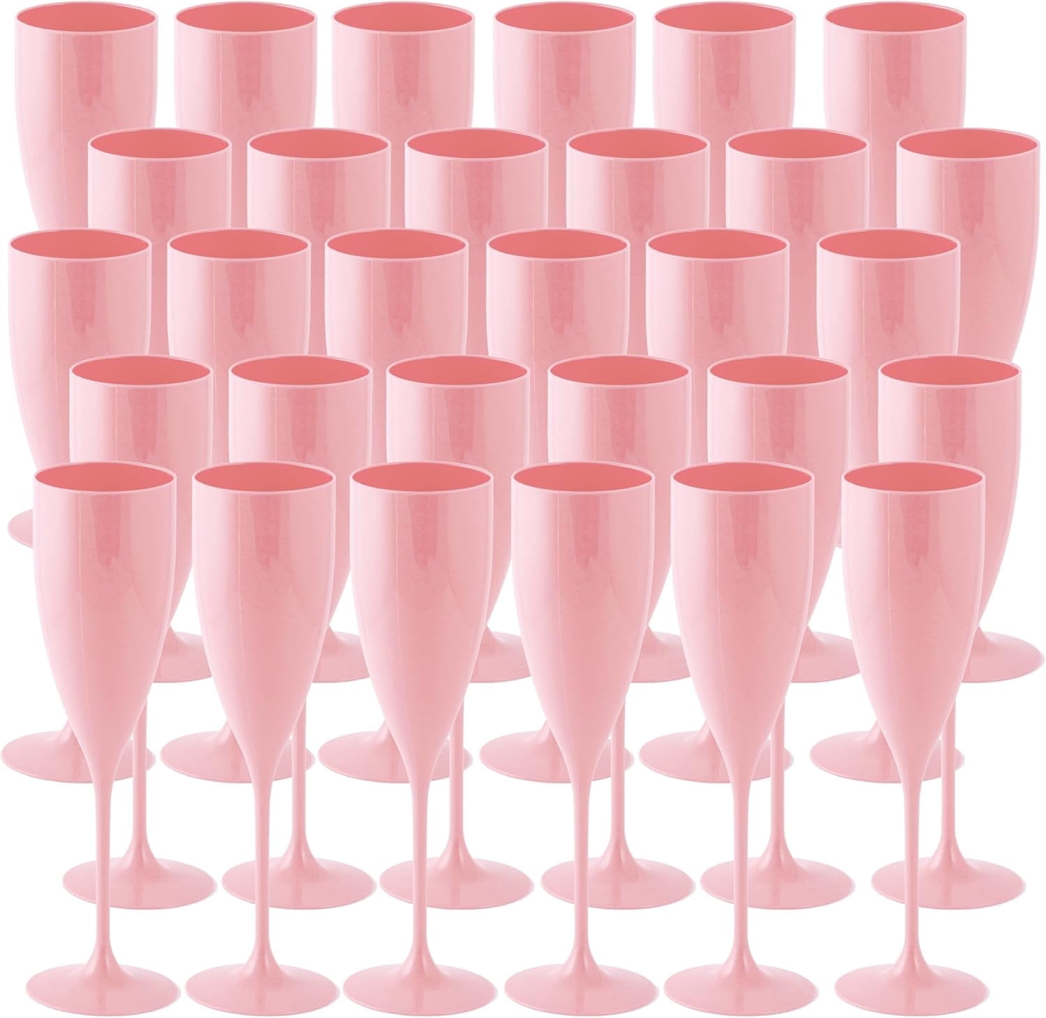 10 Pcs Acrylic Champagne Flutes Wedding Champagne Flutes Mr and Mrs Champagne Flutes 5.4 fl oz 160 ml (Baby Pink)