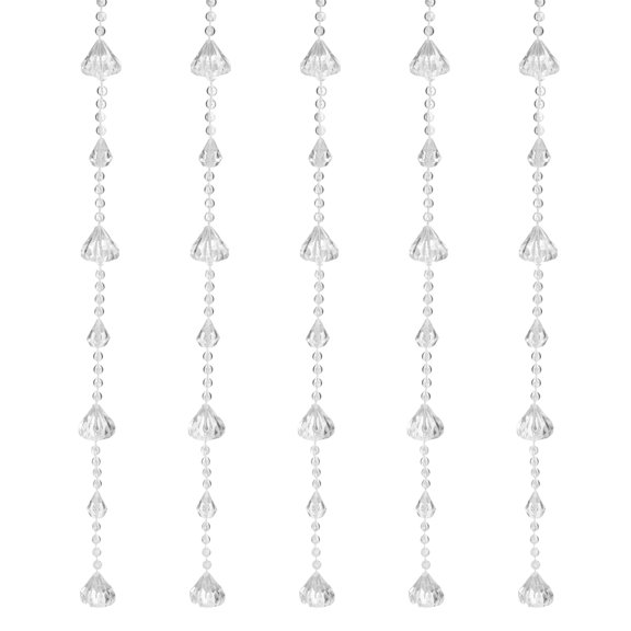 10 Pcs Acrylic Crystal Garland Strands, Clear Crystal Beads Strands Diamond Bead String Hanging (2m/6.56Ft)