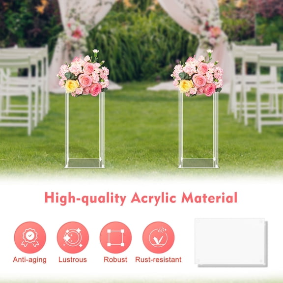10 Pcs Acrylic Flower Stand Wedding Centerpiece Tall Vase Bouquet Backdrop Vase