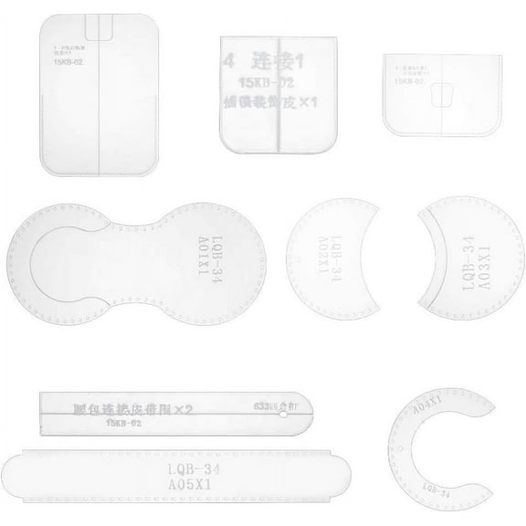10 Pcs Acrylic Handcraft Waist Bag Templates 2 Sizes of Clear Leather Craft Pattern Models Waist Bag Acrylic Cutting Templates for Beginner DIY Handmade Simple Clutch Purse diy