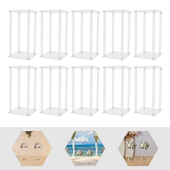 10 Pcs Acrylic Wedding Vases Centerpieces for Tables,Clear Column Flower Stand Flower Stand Acrylic Geometric Wedding Vases for Party Home Decor Birthday