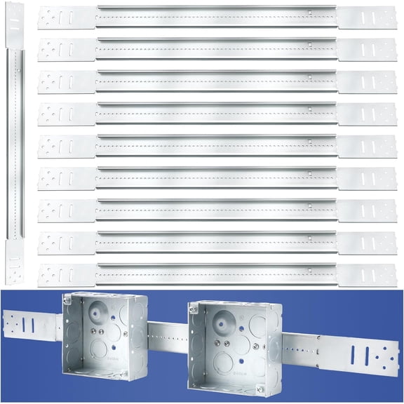 10 Pcs Adjustable Bracket Ceiling Fan Mounting Bracket 17" to 26" Inner Stud Wall for Ceiling Fan Box Mounting Cable Supports Electrical Box Galvanized Steel Bar Hangers Supports