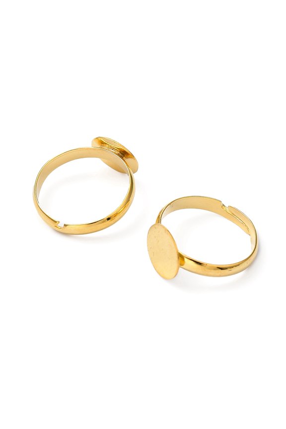 10 Pcs Adjustable Pad Ring Settings Brass Pad Ring Base Findings Fingerring Base Bezels