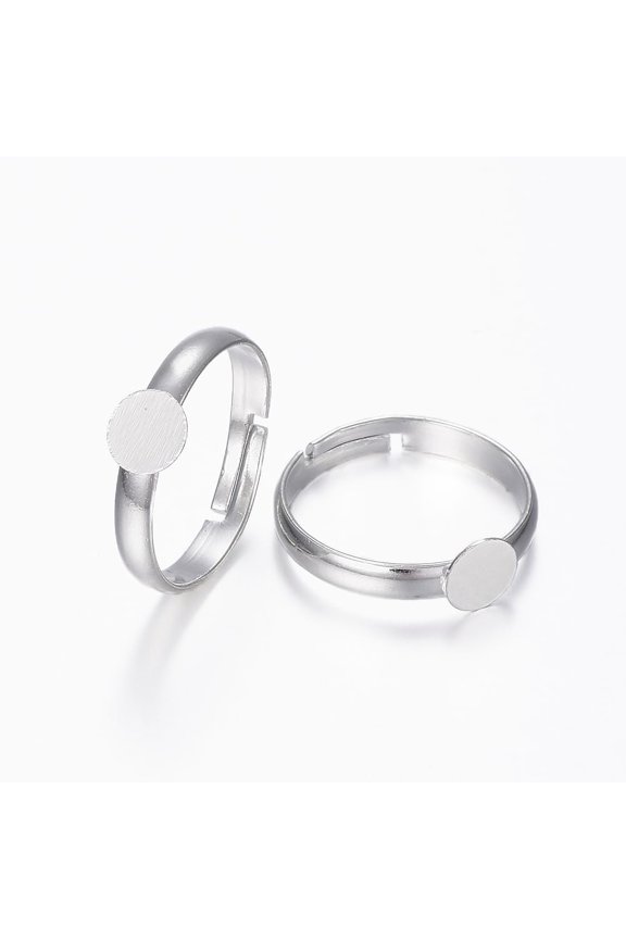 10 Pcs Adjustable Pad Ring Settings Brass Pad Ring Bases Fingerring Base Bezels