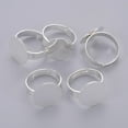thumbnail image 1 of 10 Pcs Adjustable Pad Ring Settings Iron Silver Color Plated Pad Ring Base Findings Fingerring Base Bezels for Jewelry Making Inner Diameter: 18mm 10pcs, 1 of 2