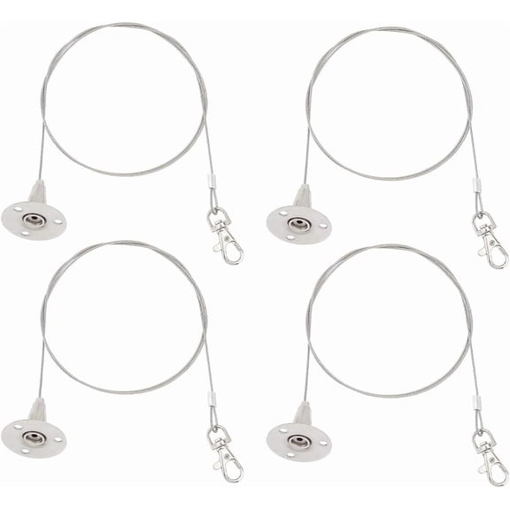 10 Pcs Adjustable Picture Rail Hanging System Stainless Steel Light Hanging Wires 1.015m Picture Hanging Cable Art Picture Display Cable with Clasp for Wall Picture Photo Light Gray