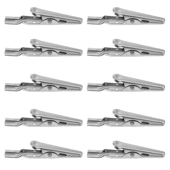 10pcs Stainless Steel Alligator Clips for Fast Testing Metal Clamps