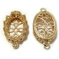 thumbnail image 1 of 10 Pcs Alloy Cabochons Connector Settings Pendant Blanks Links for DIY Bracelet Necklace Jewelry Making 28x15.5x7mm Hole: 2mm Tray: 13x18mm, 1 of 1