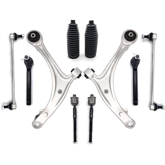10 Pcs Aluminum Front Lower Control Arm With Ball Joint Tie Rod Sway Bar Link Suspension Kit Compatible With 2005-2010 Honda Odyssey