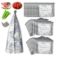thumbnail image 1 of 10 Pcs Aluminum foil Freezer Bags, Reusable Food Storage and Preservation Slider Bags, Stand Up Foil Sealable Bags with Label and Zip Lock for Vegetable Fruit Meat,L, 1 of 9