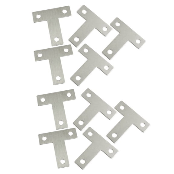 10 Pcs Angle Plate Corner Brace Flat T Shape Repair Bracket 40mm x 40mm,10 x Angle Bracket,Silver