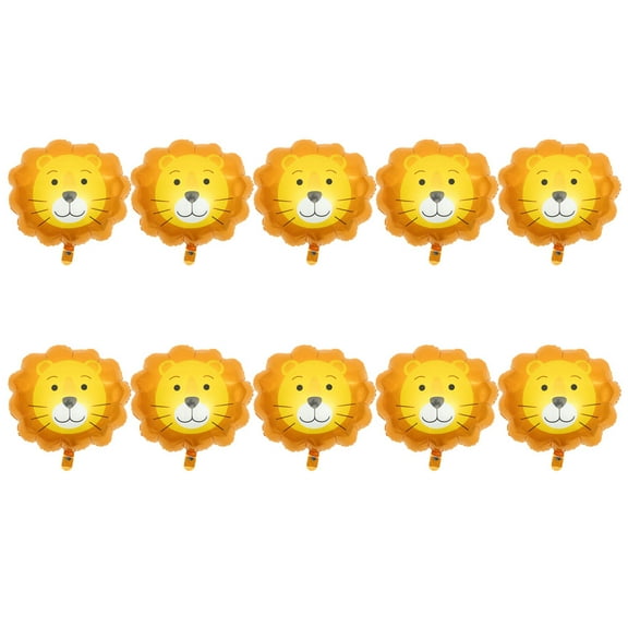 GOOHOCHY Decorative Balloon Lion Head Balloons Yellow 10Pcs 22.4X20.9X0.04In Aluminum Film