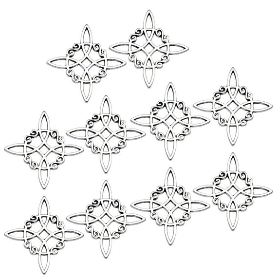 10 Pcs Antique Knot Charm Irish Traditional Pendants Hollow Alloy Charm Ornaments Jewelry Making Supplies