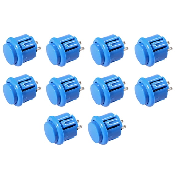10 Pcs Arcade Buttons 24Mm Responsive Arcade Buttons for Gaming Enthusiasts Blue