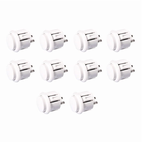 10 Pcs Arcade Buttons 24Mm Responsive Arcade Buttons for Gaming Enthusiasts White,10 * Arcade Buttons,White
