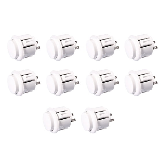 10 Pcs Arcade Buttons 24Mm Responsive Arcade Buttons for Gaming Enthusiasts White,10 * Arcade Buttons,White