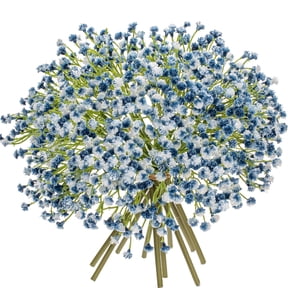 10 Pcs Artificial Baby's Breath Flower 9.8" Faux Flowes Arrangement Wedding Fake Flowers Home Decor Blue
