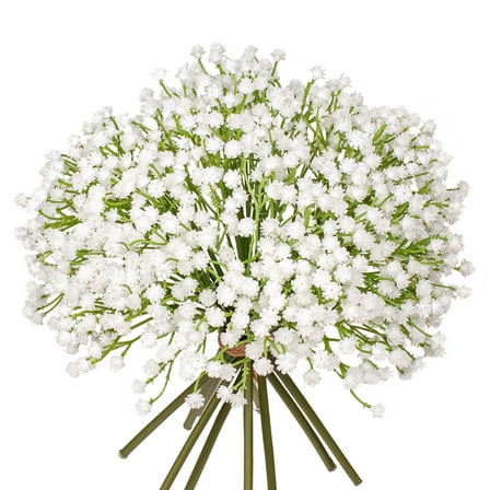 10 Pcs Artificial Baby's Breath Flower 9.8" Faux Flowes Arrangement Wedding Fake Flowers Home Decor White