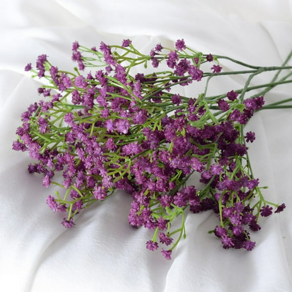10 Pcs Artificial Fake Babys Breath Gypsophila Silk Flowers Bouquet Home Wedding Party Home Decor, Purple