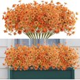 10 Pcs Artificial Fall Flowers Outdoor Autumn Fake Flowers UV Resistant