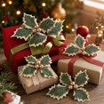 thumbnail image 1 of 10 Pcs Artificial Holly Berries, 5.12 inch Faux Berries Holly Leaves, Fake Berries with Green Leaves Christmas Tree Wreath Decor and Gift Box Warp, 1 of 6