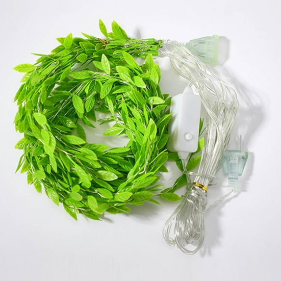 10 Pcs Artificial Ivy Curtain String Lights with LED, Faux Vine Hanging Garland with Silk Leaves, Indoor Outdoor Decorative Lights for Bedroom Wedding Party Wall Decor