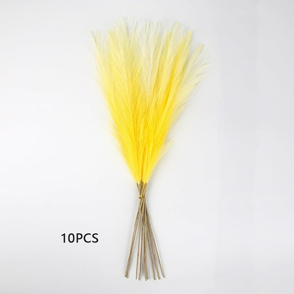 10 Pcs Artificial Pampas Grass Decor, Plastic Fake Flowers for Christmas Tree, Wedding, Party, and Home, 21.65 Inches