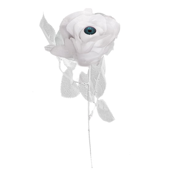 10 Pcs Artificial Roses with Eyeball, Halloween Spooky Gothic Faux Rose Flowers and Eyeball Picks for Vase Filler, Halloween Decorations