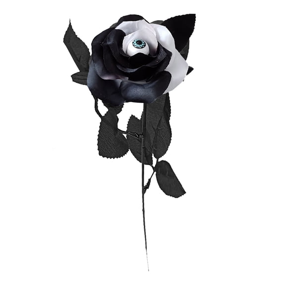 10 Pcs Artificial Roses with Eyeball, Halloween Spooky Gothic Faux Rose Flowers and Eyeball Picks for Vase Filler, Halloween Decorations