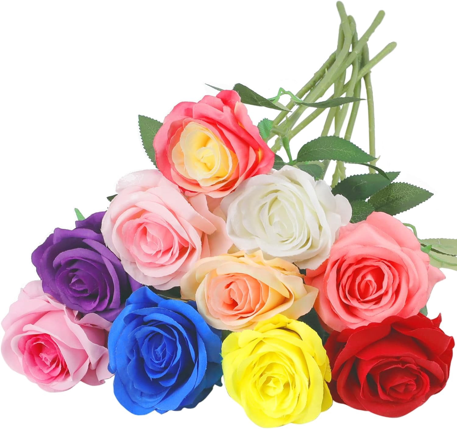 Fake Roses Picture 10 Pcs Artificial Silk Rose Flower, Realistic Fake Roses Fake Flowers ...