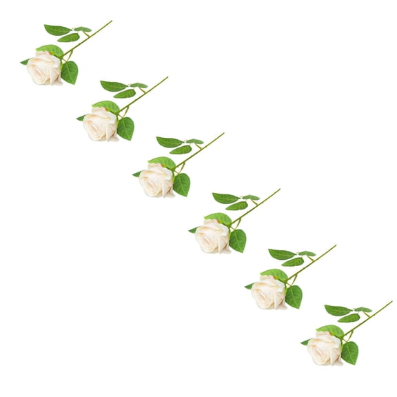 10 Pcs Artificial Silk Roses,Realistic Velvet Roses Flowers,Fake Roses Artificial Flowers With Long Stems,Faux Rose Bouquets For Mother'S Day,Wedding,Valentines Day Decorations,(Champagne,21.07 in)