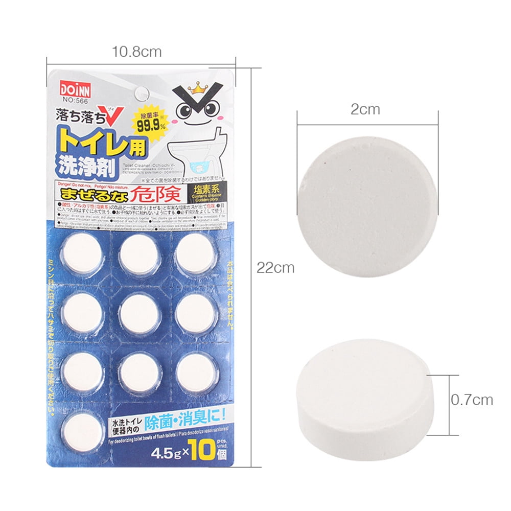 10 Pcs Automatic Toilet Bowl Tank Cleaner Blue Tablets Flush Cleaner